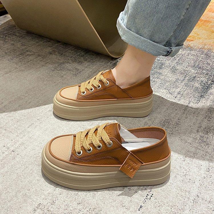 Spring and Autumn new two-wear versatile little white board shoes dissolved muffin platform single shoes casual fashion retro women's shoes