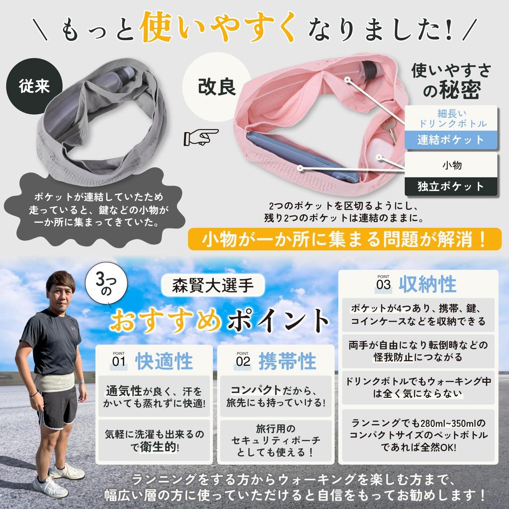 by Japan National Team LifeSprint Running Stable and Machine Washable [Recommended Athletes] Pouch/Belt, Fit, Ultra-Lightweight, Compact, (M, Purple)