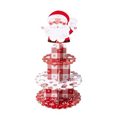 Xmas Party Table Decor Christmas Cupcake Stand Santa Claus Cupcake Holder Xmas Holiday Party