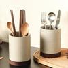 Rough Pottery Cutlery Drain Rack with Drip Tray Chopstick Storage Box Chopstick Organizer  Spoon