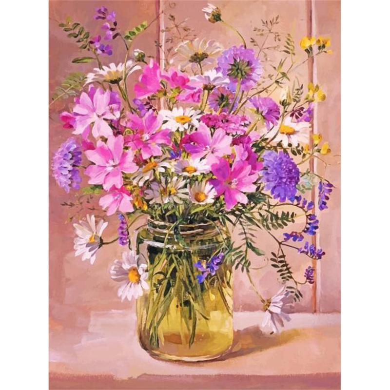 5D DIY Diamond Painting Beautiful Flower Mosaic Diamond Embroidery Painting Full Round Rhinestone Home Decor Gift