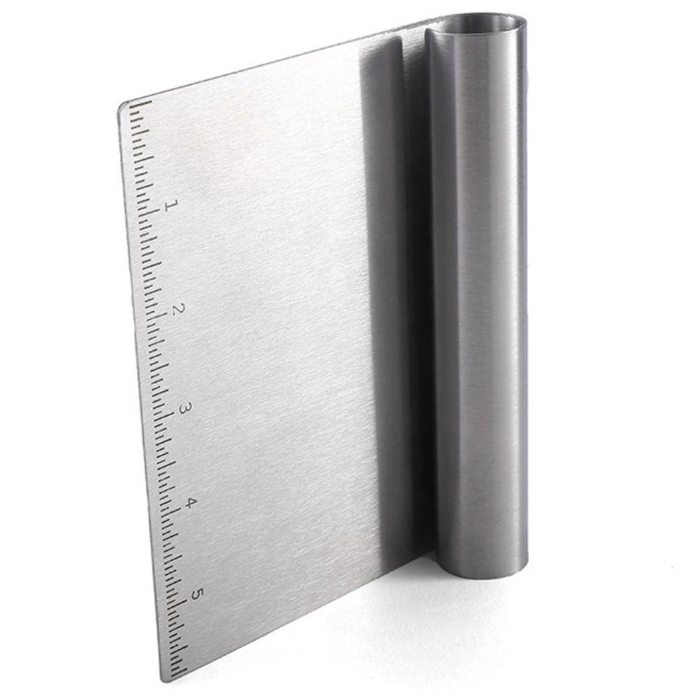 Stainless Steel Dough Cutter Curled Edge Pastry Spatula Multifunctional Pizza Scraper Bread