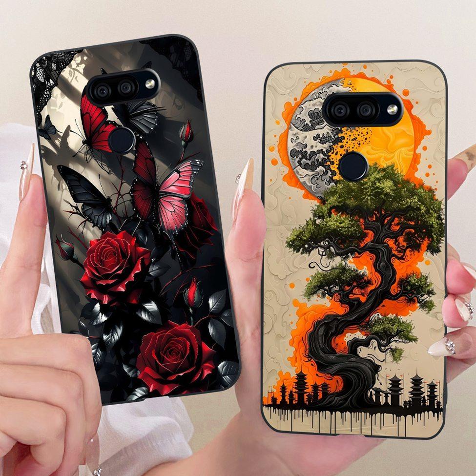 Hülle Für LG K40S 2019 Cover Ästhetisch Niedliche Katze Mode Lustig Bemalt Silikon Handyhülle LMX430HM