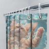 Adorable Cat Shower Curtain Cute Pet Design Waterproof Bathroom Decorative Liner Waterproof Durable For Stylish Home Upgrade