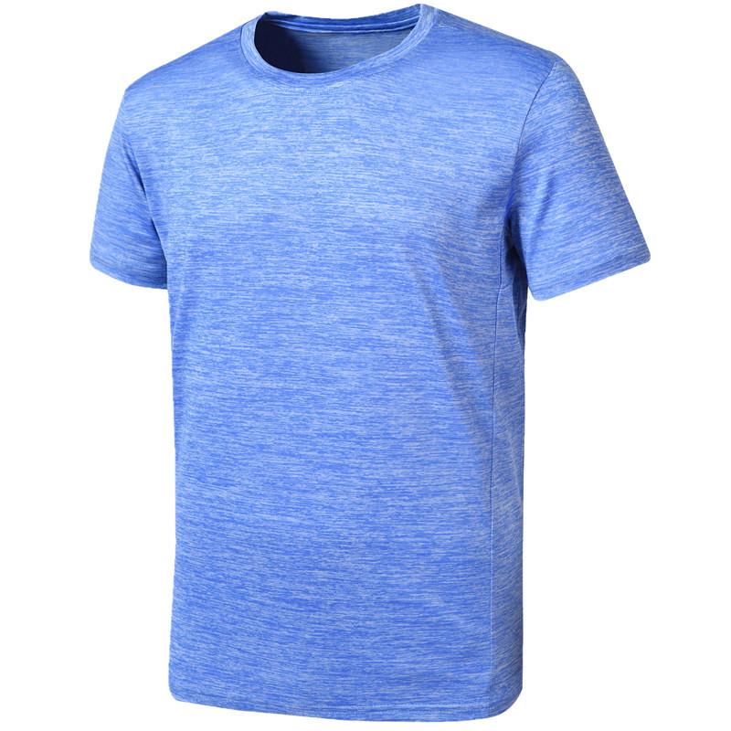 Quick-drying T-shirt Large size men's elastic short-sleeved sports running fitness breathable yoga thin top Quick-drying outdoor light and thin
