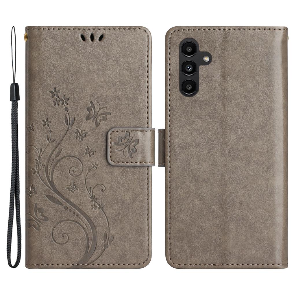 For Samsung Galaxy A54 5G Anti-drop Flower Butterfly Imprinted Flip Phone Cover Shockproof PU Leather Phone Case Wallet Stand