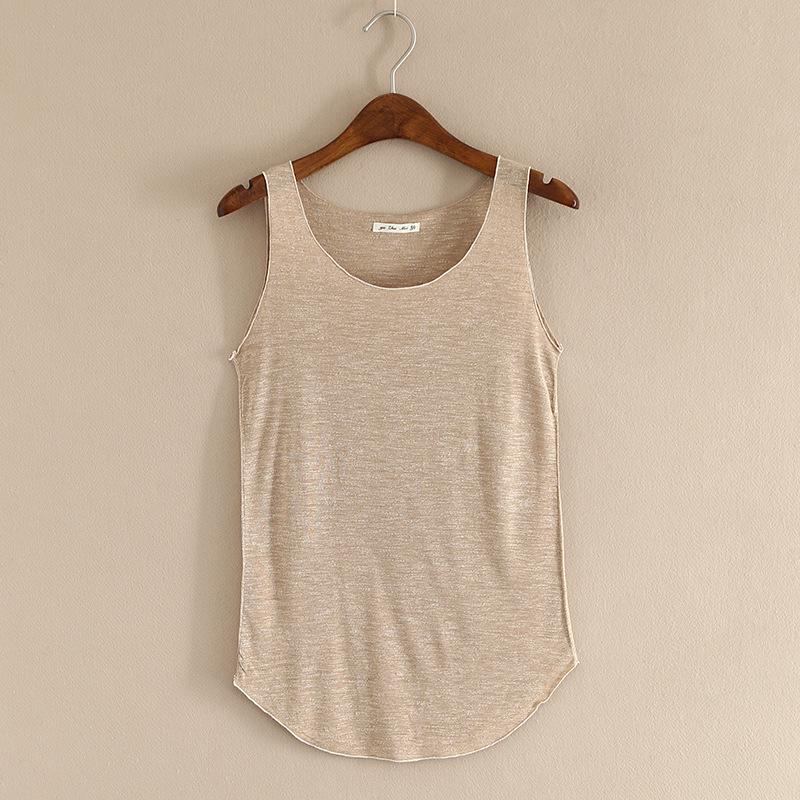 

Жіноча літня бавовняна безрукавка, футболка без рукавів, з круглим вирізом, вільні майки без рукавів One Size