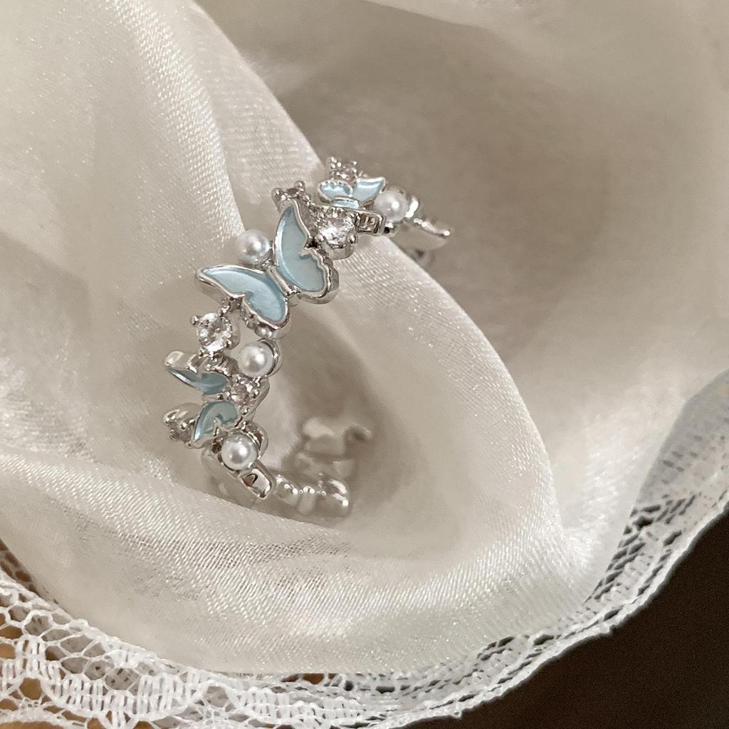 S925 Sterling Silver Korean Style Adjustable Open Ring for Women - Niche Light Luxury Trendy Colorfast High-End Feel