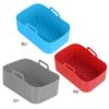 Silicone Air Fryer Pot Tray Food Safe Reusable Square BBQ Barbecue Pad Plate Airfryer Oven Baking Mold Basket Pan For Kitchen