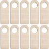 10 Pieces Wooden Door Handle Hangers Unpolished Natural Odor Free Wood Diy Craft Painting Writing Sign Blank Double Sided
