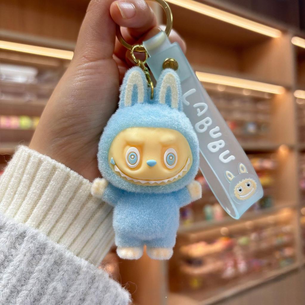 Oversized Flocking Keychain Pendant Doll Key Chain Ring Bag