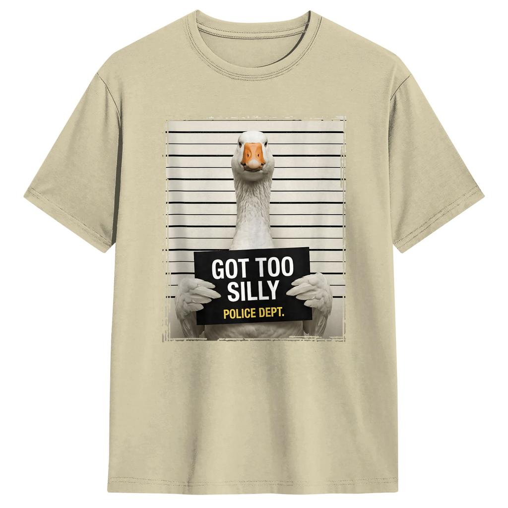 Got Too Silly Funny Goose Pun Goose TShirt Summer Harajuku TShirts Pure Cotton Crew Neck Plus Size Tees ShortSleeved Tops