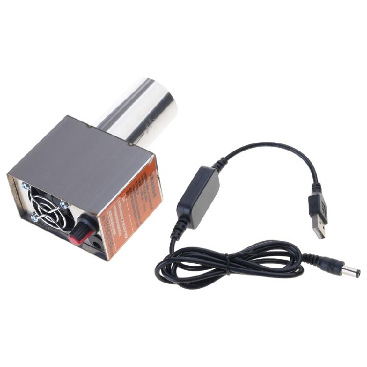 USB Turbo Fan BBQ Air Blower Adjust Speed Dual Fan Picnic Camping Grill Blower