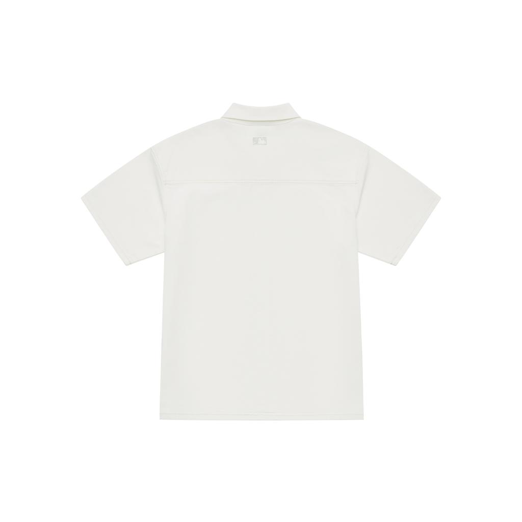 New MLB Base Logo Shirts Unisex Cream 3ADRH0143-50CRS