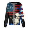 Women's Casual Fashion Long-Sleeve Stand-Up Collar Single-Button Independence Day Print Workwear Jacket