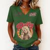 Women's Fashion Casual Letter Print V-Neck Short Sleeve Pullover Top