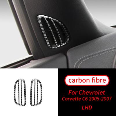Für Chevrolet Corvette C6 2005-2007 2PCS Real Carbon Fiber Antibeschlag Air Vent Outlet Panel Trim Aufkleber Auto innen
