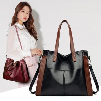 New Large-capacity High-end Women's Bag Handbag Handbag Satchel Solid Color