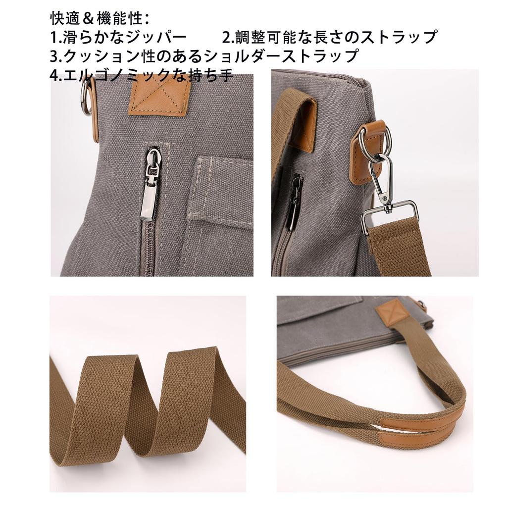 [LKIYUW] Canvas Tote Bag, Crossbody Bag, A4 Size, Large Capacity, Canvas Shoulder Bag, Solid Color, Unisex, Perfect for Commuting and School, Black
