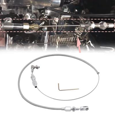 Car Silver Universal Braided Throttle Cable Parts For Ford Mustang 302 5.0L 1986 1987 1988 1989 1990 1991 1992 1993 Accessories