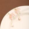 Sweet And Gentle Pink Long Color Lily Of The Valley Earrings, Fresh Girlish Temperament Fashionable Stud Earrings For Women