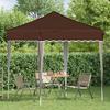 Pop Up Party Tent 195 X 195 X 245 Cm Brown Oxford Fabric