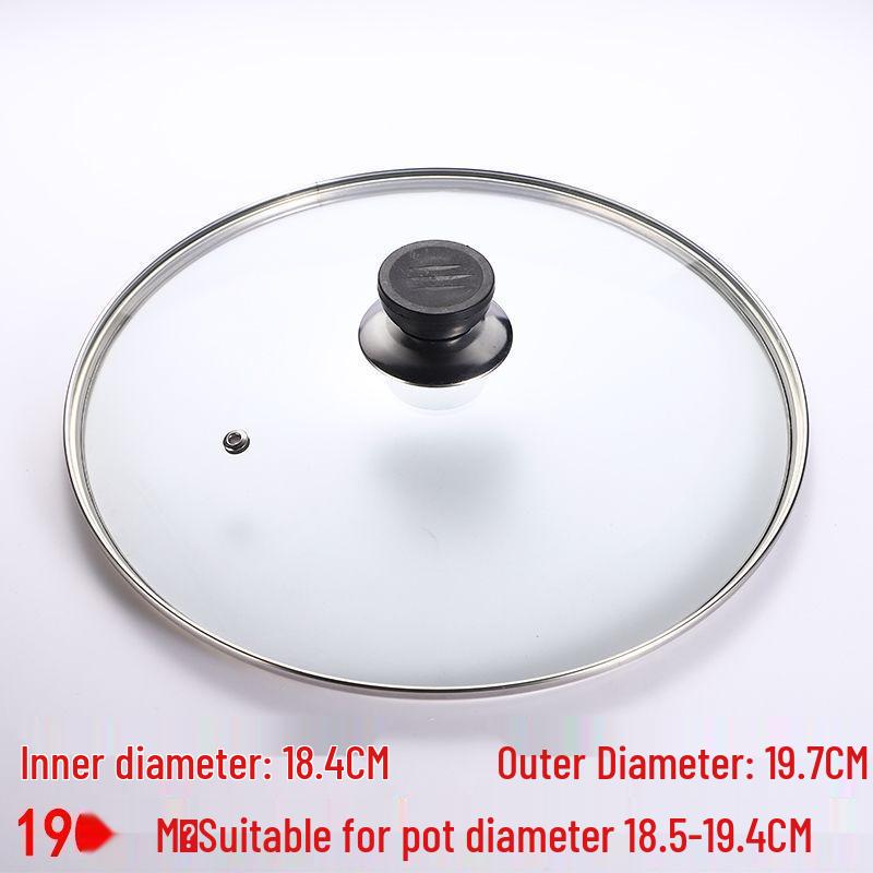 Tempered Glass Explosion-Proof Universal Pot Lid with G-Type Stainless Steel Inner Ring