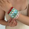 4Pcs Stackable Beads Bracelet Set Multicolor Cuff Bracelet Set New Round Bangles  Women