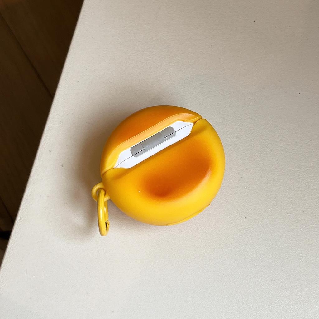 Fun 3D Salted Egg Yolk Pastry AirPods Pro1 Apple Bluetooth Earphone Case 1/1 Gen Cartoon Protective Case Compatible with Them