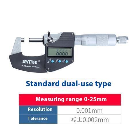 New Style Standard Dual Use  Digital Electronic Micrometer 1.111mm Accuracy Outside Diameter Measurement Gauge with LCD Display