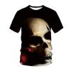 Neue männer Casual T-shirt Schädel Rock Straße Band 3D Druck Hip Hop Klassische Vintage Oansatz Lose Top Kurzarm