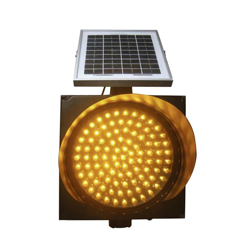 Solar-Powered Yellow LED Flashing Road Barrier Light Complete