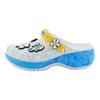 Crocs Sabots à plateforme Schtroumpfs Bout rond plateforme sabot chaussures à trous femme blanc, bleu et jaune