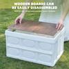 Outdoor Camping Storage Box 15L Thickened Foldable Storage Box Car Mounted Wooden Cover Portable Household Storage Box