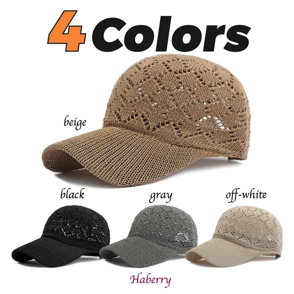Haveli Knit Lace Baseball Cap with Sun Baseball Fashion UV Openwork Knit One Cap, Glitter, Protection, Mesh, Breathable, Cool, Lightweight, Stylish,