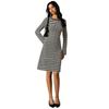 Round-neck Dress with Knitted Flared Sleeves and Fitted Design for Ladies