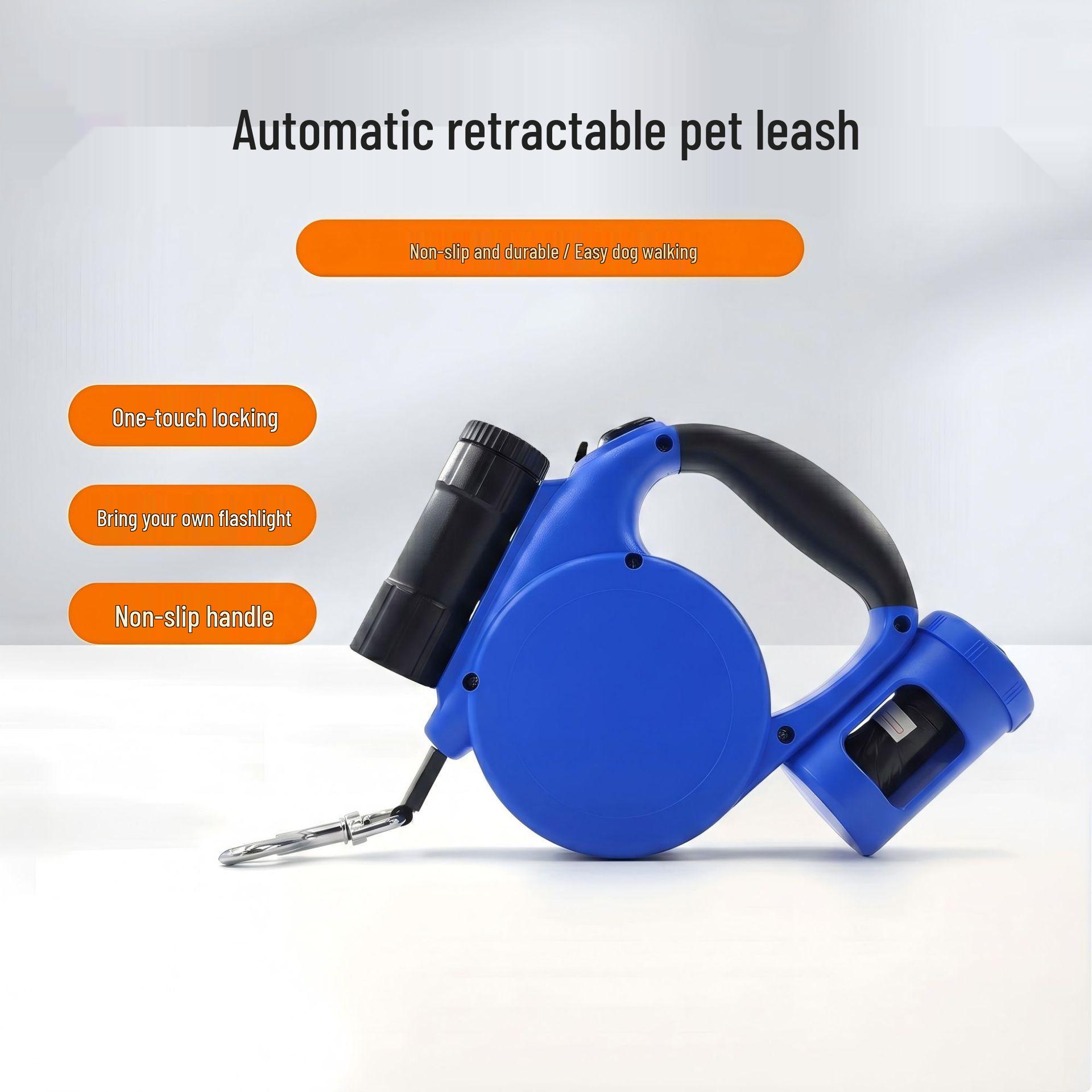 

Automatic Retractable Nylon Dog Leash for Large Pets 5 meters темно-синий