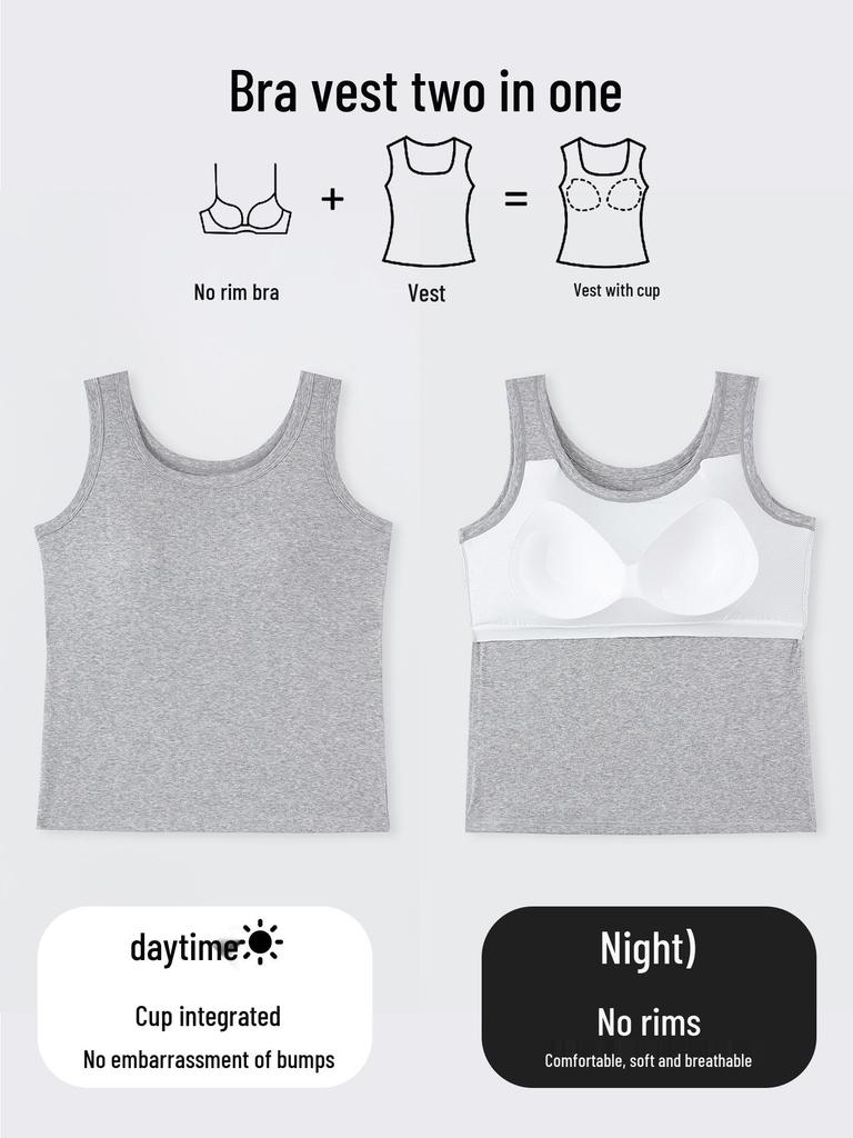 Women's Anti-Light Cotton Camisole: Covers Underarm, Chest Pads, Wear Alone or as Base Layer, Sleeveless Top