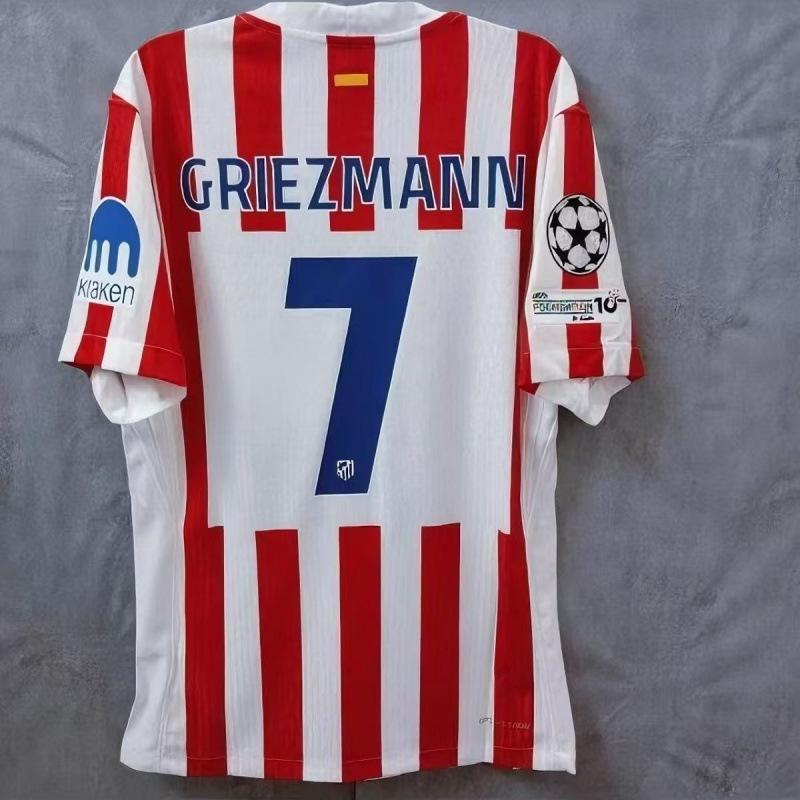 25-26 Atletico Madrid Home and Away Player Edition Fan Edition No. 19 Alvarez No. 7 Griezmann Football Shirt S