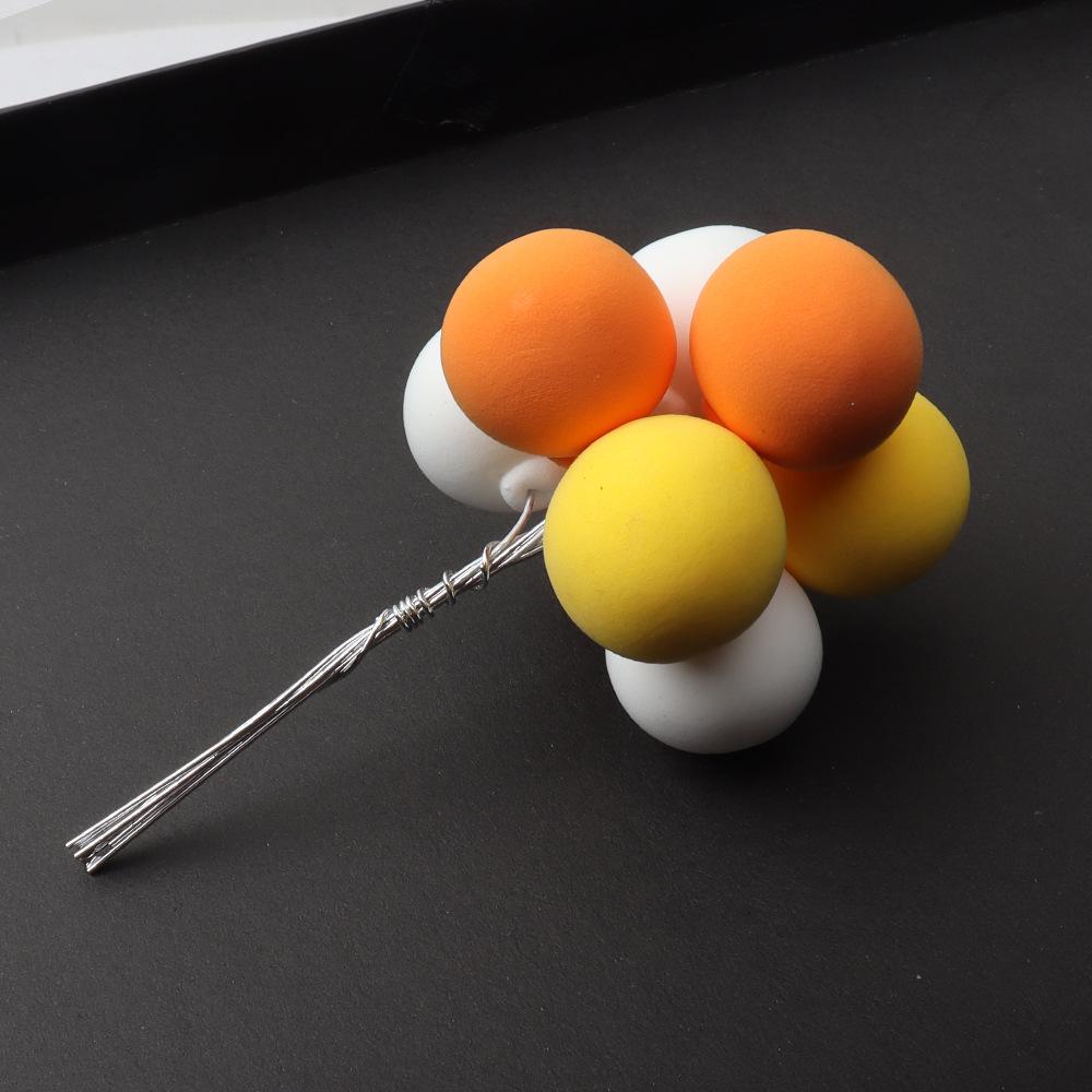 8pcs Ball Bundle Colorful Clay Balloons Cake Toppers Creative Cupcake Card Flag Wedding Birthday Party Baby Shower Dessert Decor