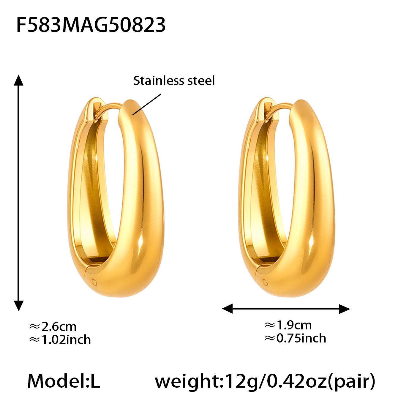 

Серьги-клипсы Oumeka из нержавеющей стали с двухцветным покрытием из 18-каратного золота U-образной формы