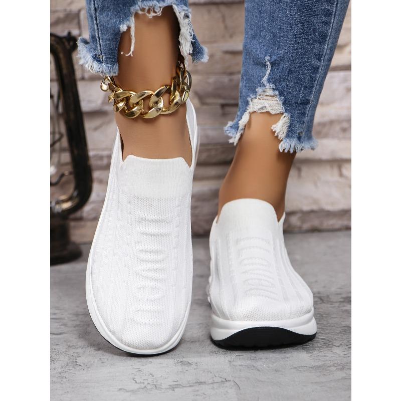 Plus Size Women's Athletic Casual Mesh Shoes Round Toe Low-Top Breathable Mesh Slip-On Slip-Ons