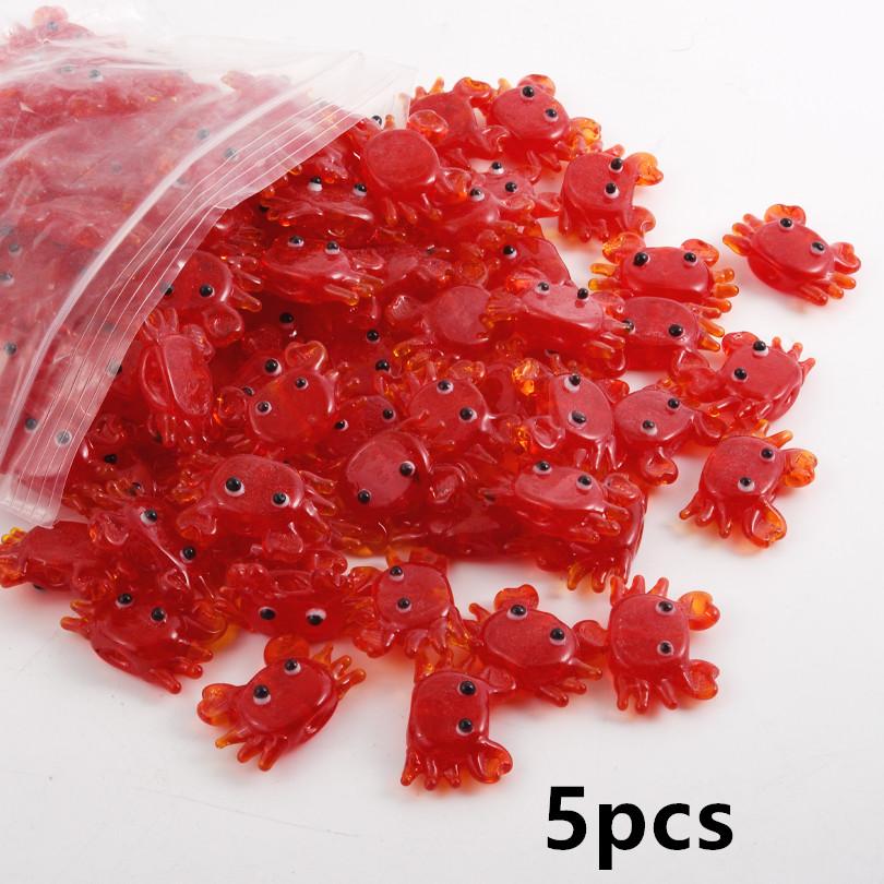 2/5pcs Red Crab/Lobster Charms For Jewelry Making Supplies Ocean Animal Pendants Glass/Enamel DIY Earrings Keychain Beach Charm