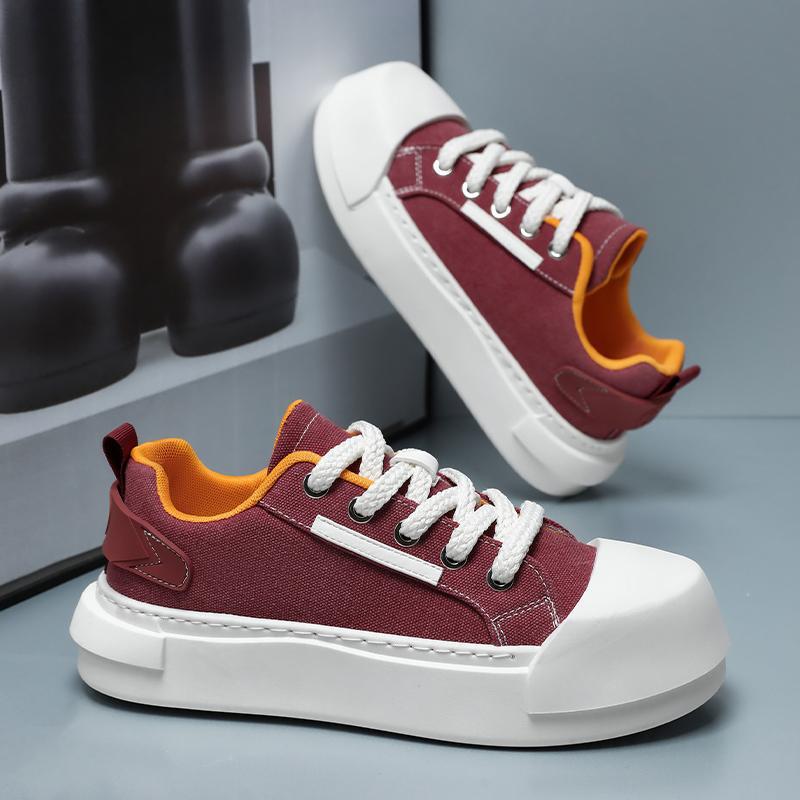 

Canvas shoes men s summer new casual men s shoes 2025 youth low-top thick baseplate shoes fashion versatile trendy shoes men 44