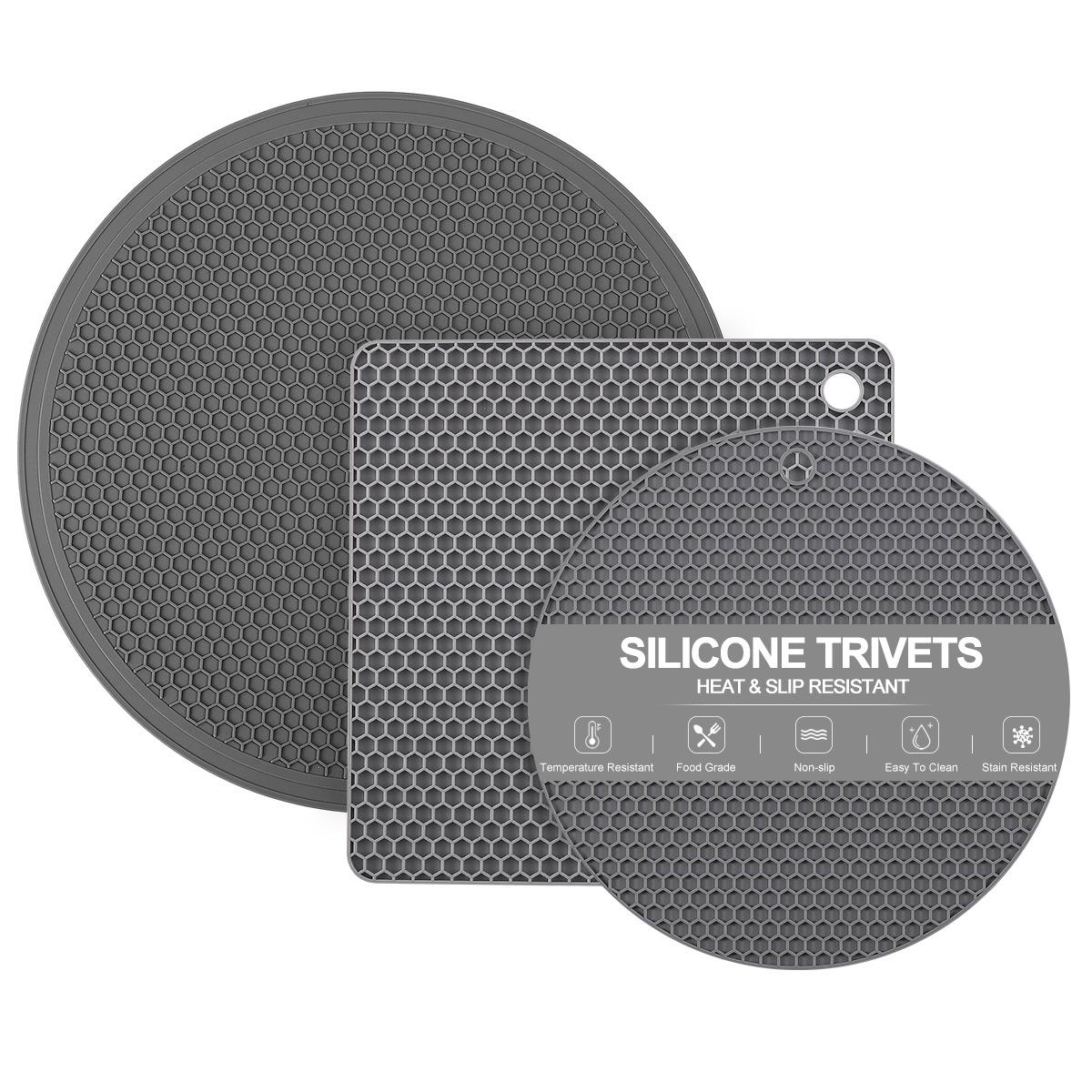 

2pcs silicone honeycomb heat insulation mat, silicone heat insulation pot mat, household heat insulation bowl mat, tableware dry