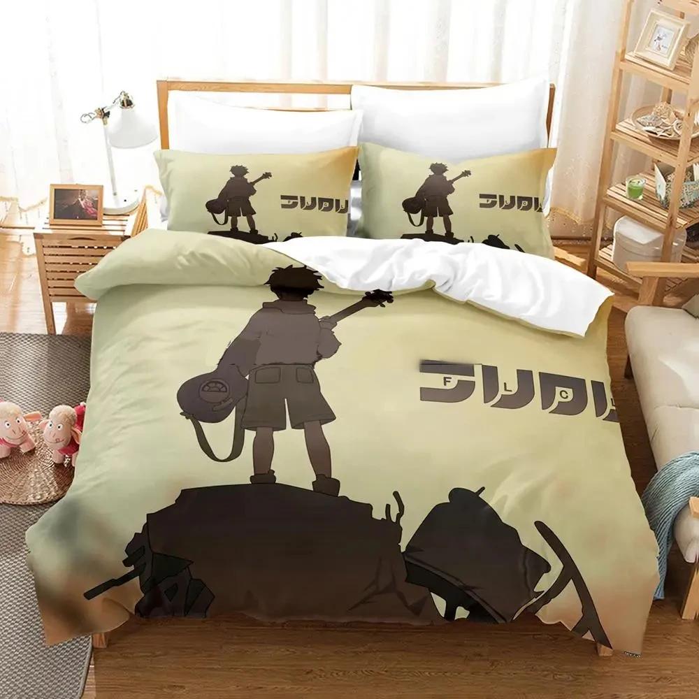 2024 FLCL Alternative Boys Bedroom Bedspread Single Twin Full Queen King Size Anime B Quilt Cover Pillowcaseed Sheet Set