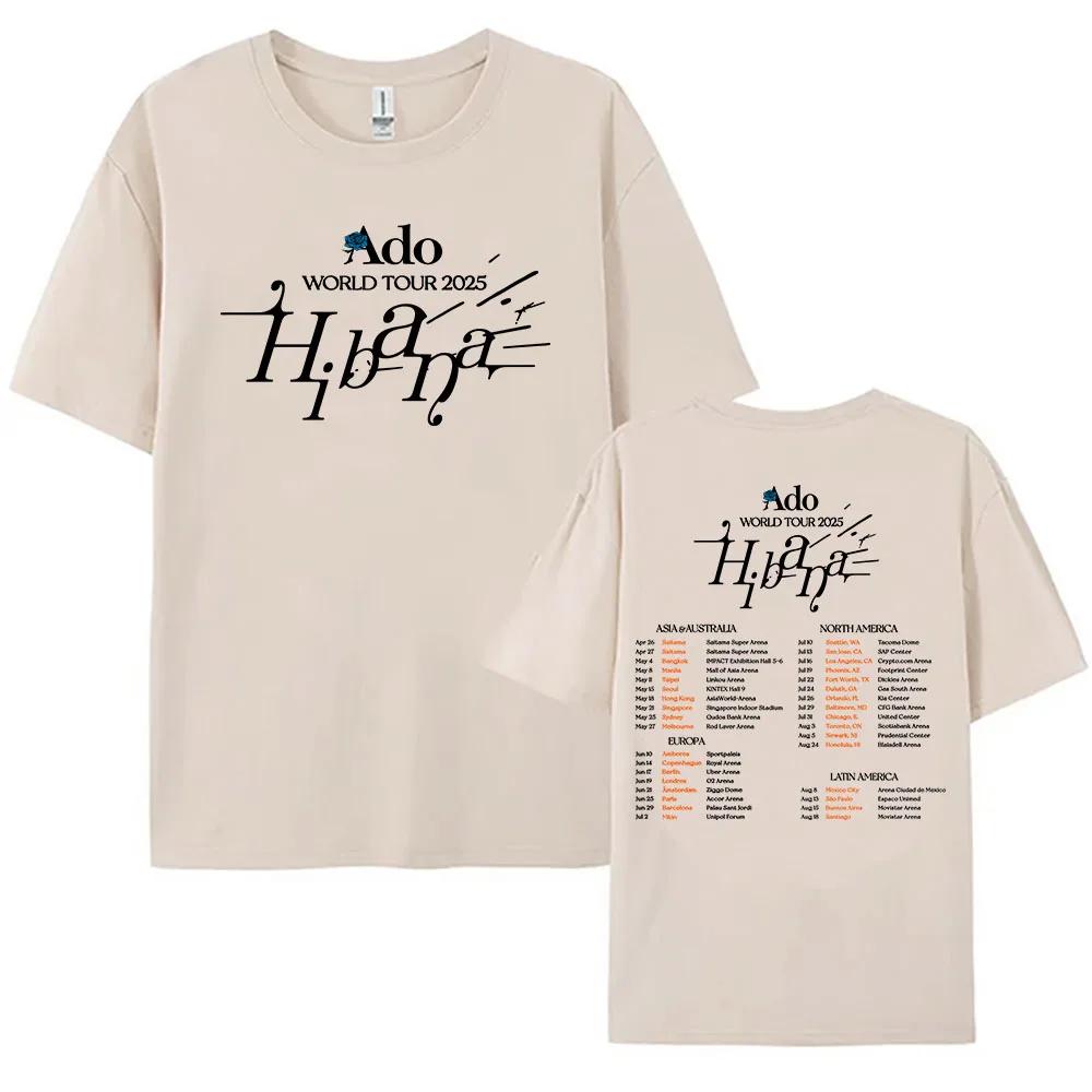 Horký výprodej Ado WORLD TOUR 2025 Hibana Tričko Bavlna Krátký rukáv Tričko Japonský styl Módní potisk Oblečení Ženy Muži Letní tričko