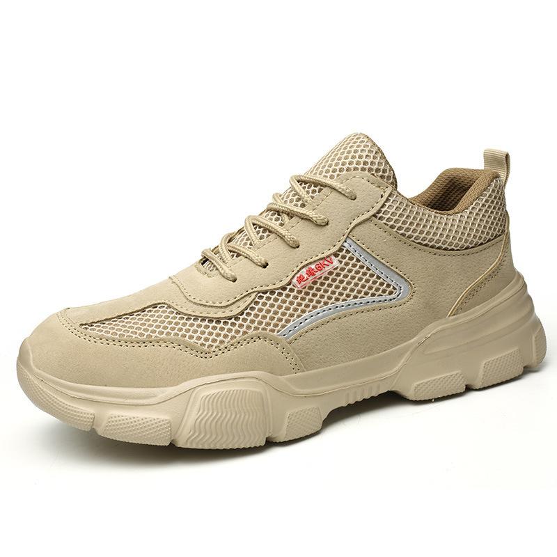 

Imwete Summer Breathable Men Labor Boots Anti-Puncture Lightweight Steel Toe Safety Footwear New Anti-Smash Durable Work Shoes 45