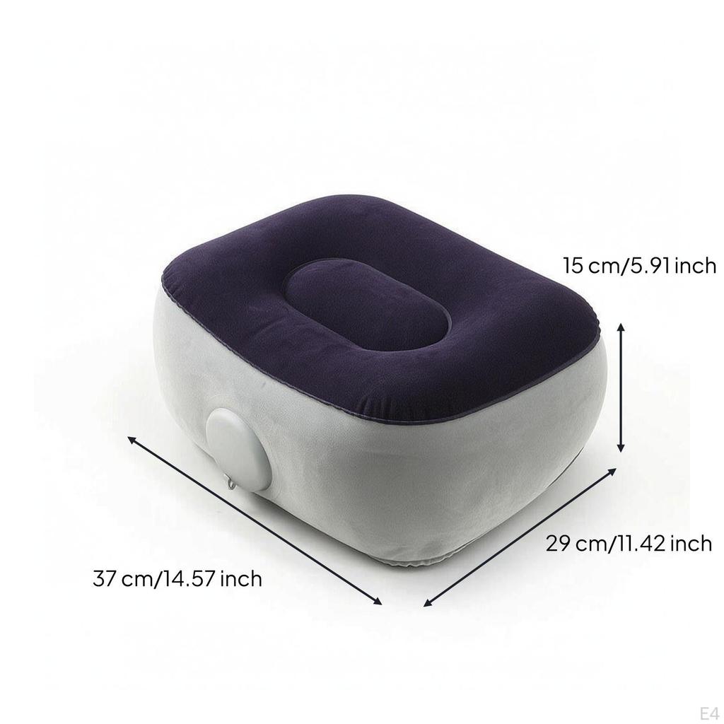 Inflatable Footrest Cushion Portable Travel with Air Inflation Opening Compact