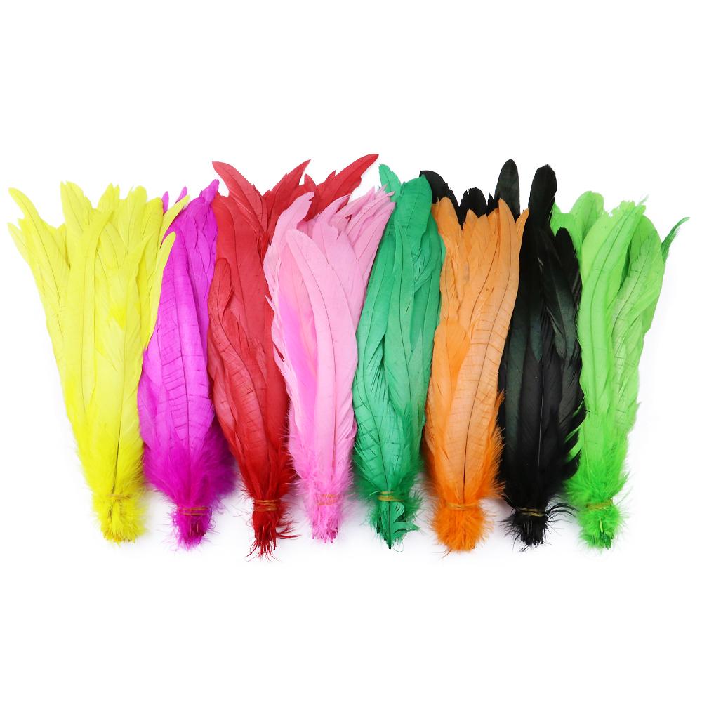 100Pcs 25-40Cm /10-16Inch Rooster Tail Feathers Bulk Natural Plumes Large Pheasant Cock Clothing Jewelry Accessories Party Decor